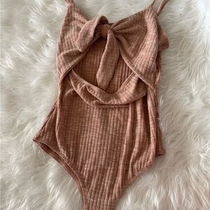 Cutout body suit spaghetti strap with toe front